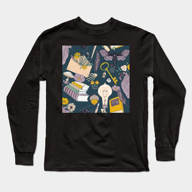 Dark Academia Long Sleeve T-Shirt by Papergrape